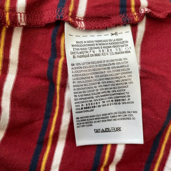 Vans Baby Tee Size XL Striped Cropped T Shirt Skater Grunge Preppy 90s 2000s - Picture 6 of 9